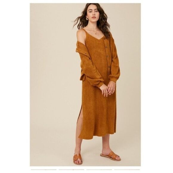 MIDI  slip dress and cardigan set - Picture 12 of 13